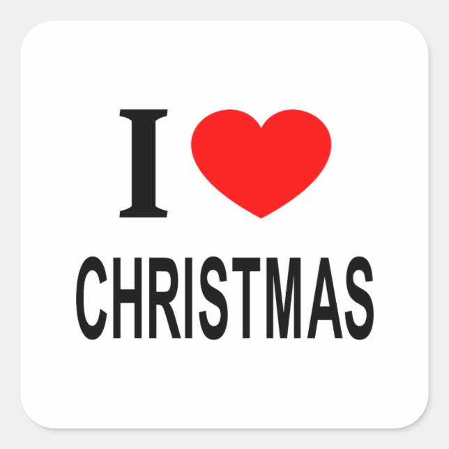 I ❤️ CHRISTMAS I LOVE CHRISTMAS I HEART CHRISTMAS SQUARE STICKER (Front)