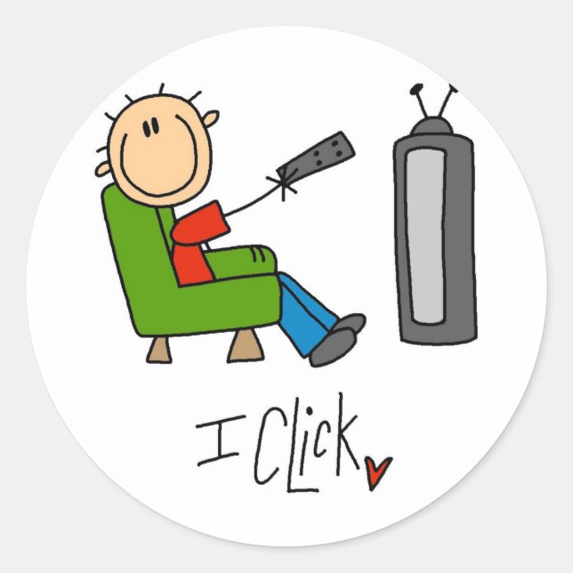 I Click T-shirts and Gifts Classic Round Sticker (Front)