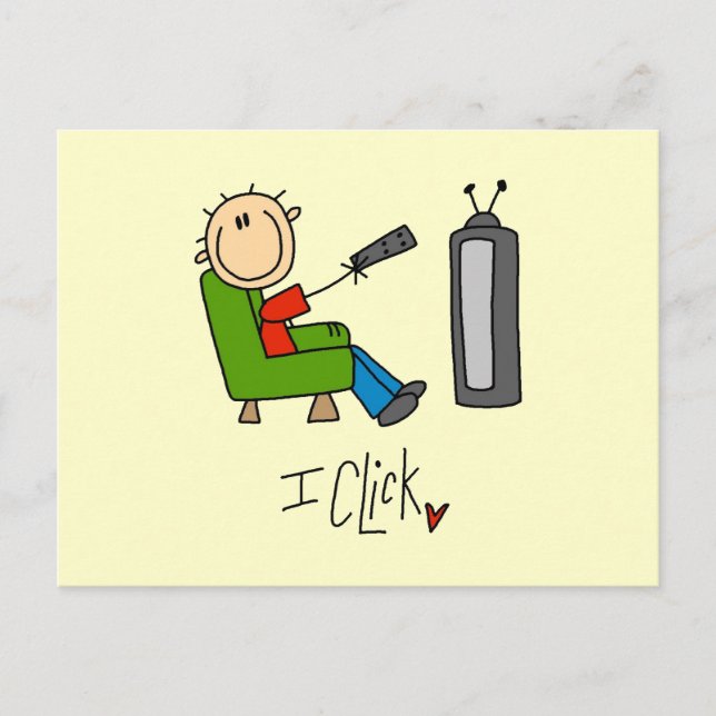 I Click TV Addict Postcard (Front)