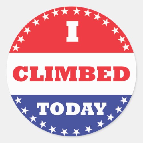 I Climbed Today Classic Round Sticker