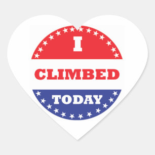 I Climbed Today Heart Sticker