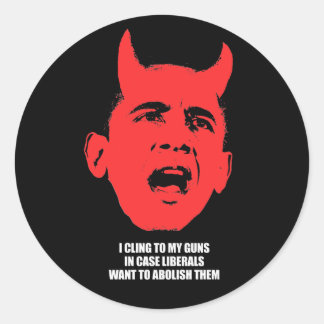 I cling to my guns in case liberals want to abolis classic round sticker