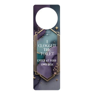 I Clogged the Toilet – Funny Bathroom Door Hanger
