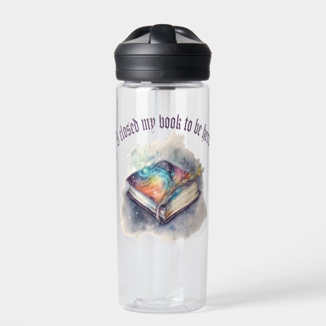 I closed my book to be here water bottle (Front)