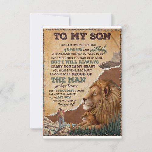 I Closed My Eyes For But A Moment _ Dad To Son  Thank You Card