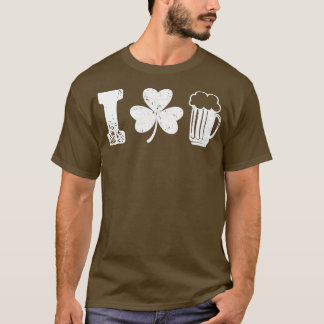 I Clover Beer Love St Patricks Day Irish Drinking T-Shirt