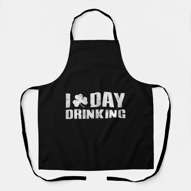 I Clover Day Drinking St Patrick s Day Apron (Front)