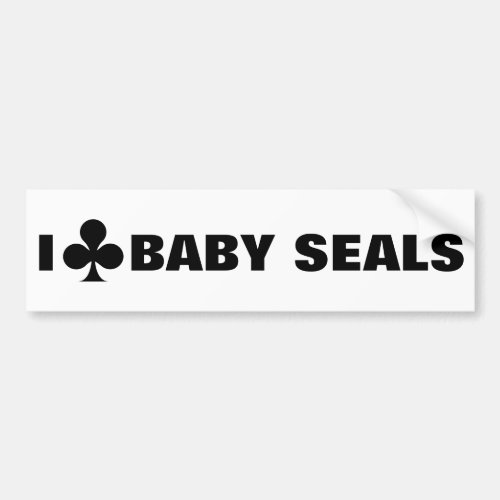 I CLUB BABY SEALS BUMPER STICKER