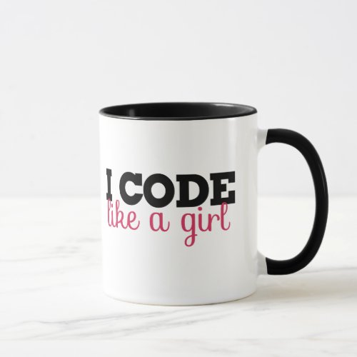 I code like a girl mug