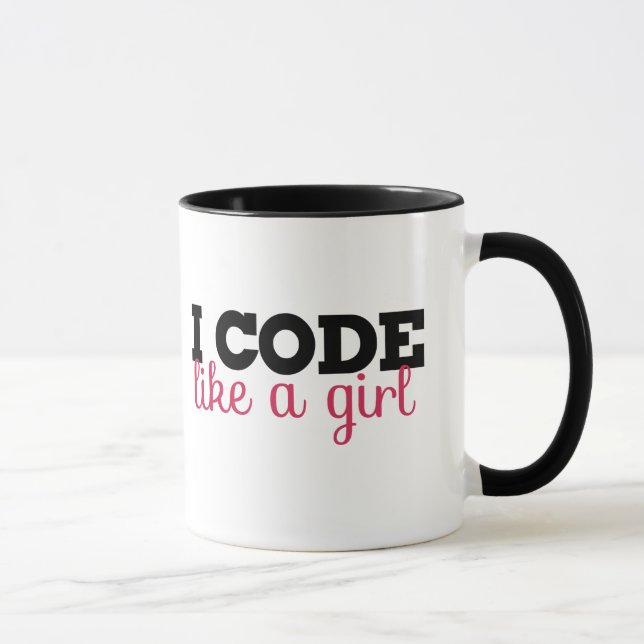 I code like a girl mug (Right)