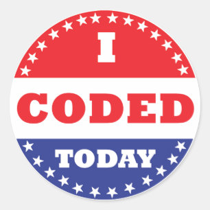 I Coded Today Classic Round Sticker