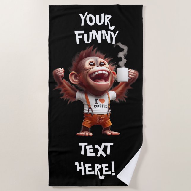 I ♥ Coffee Beach Towel (Front)