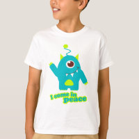 I come in peace alien aqua t-shirt