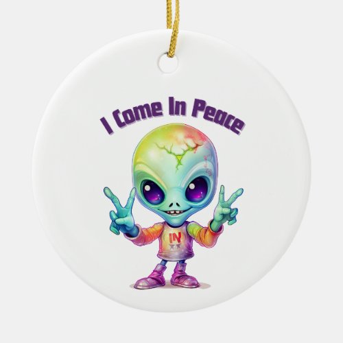 I Come in Peace Alien Ornament