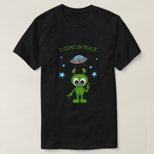 I Come In Peace Alien Spaceship Mens T_Shirt