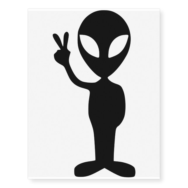 I Come in Peace Alien Temporary Tattoos (Front)