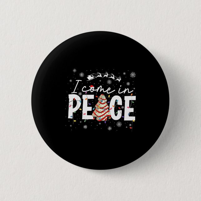I Come In Peace Couple Matching Ugly Christmas Swe Button (Front)