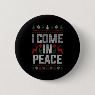 I Come In Peace Couple Matching Ugly Christmas Swe Button