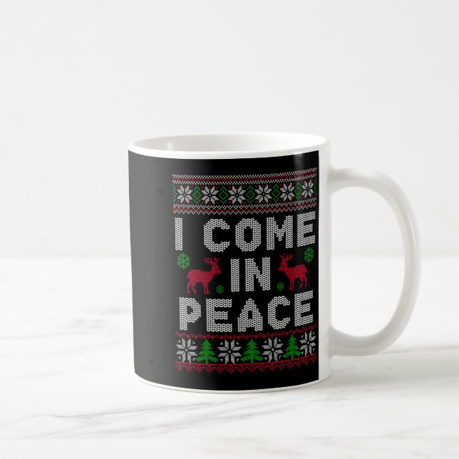 I Come In Peace Couple Matching Ugly Christmas Swe Coffee Mug (Right)