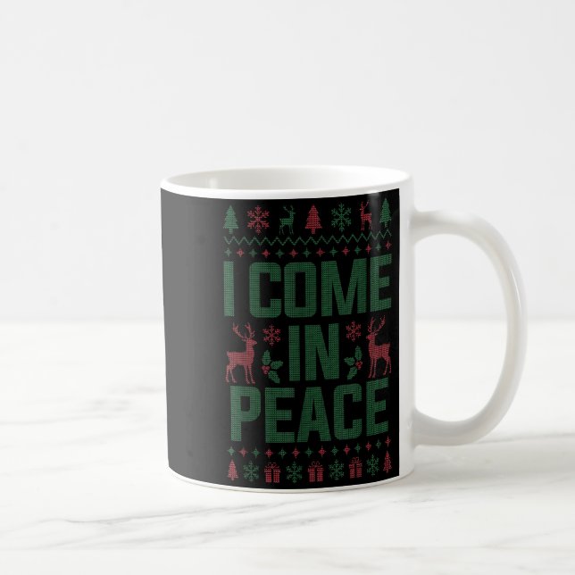 I Come In Peace Couple Matching Ugly Christmas Swe Coffee Mug (Right)