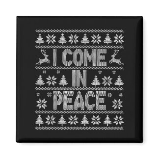 I Come In Peace Couple Matching Ugly Christmas Swe Magnet