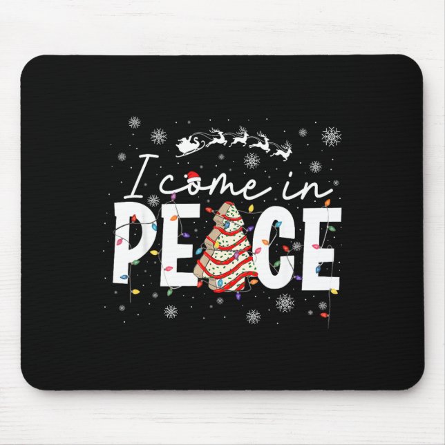 I Come In Peace Couple Matching Ugly Christmas Swe Mouse Pad (Front)