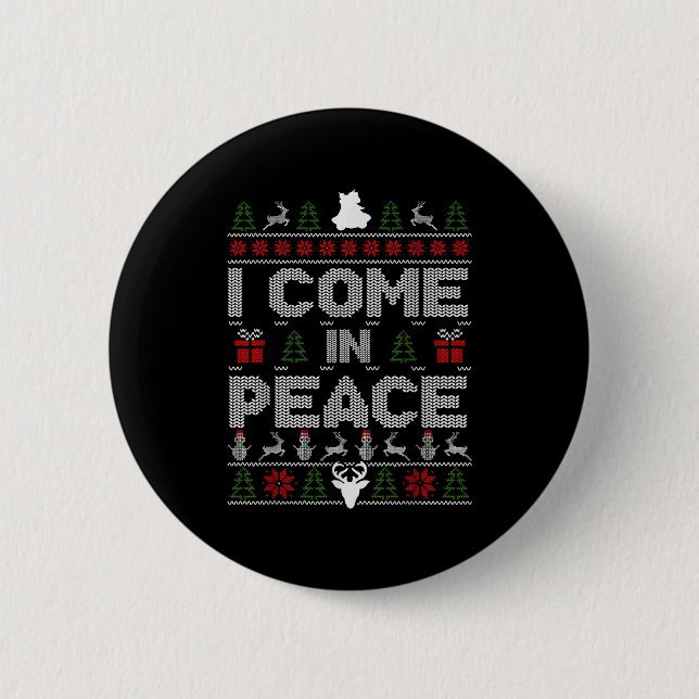 I Come In Peace - I'm Peace Couple Matching Ugly C Button (Front)
