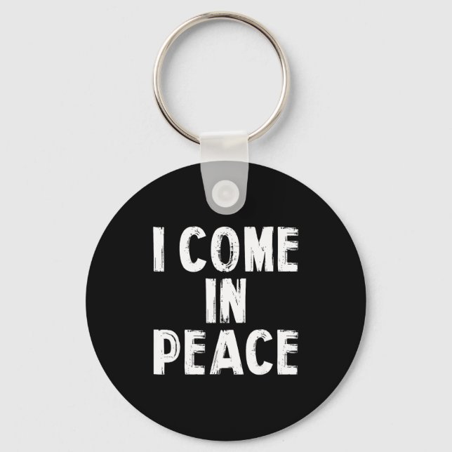 I Come In Peace I'm Peace Funny Couple Valentine M Keychain (Front)