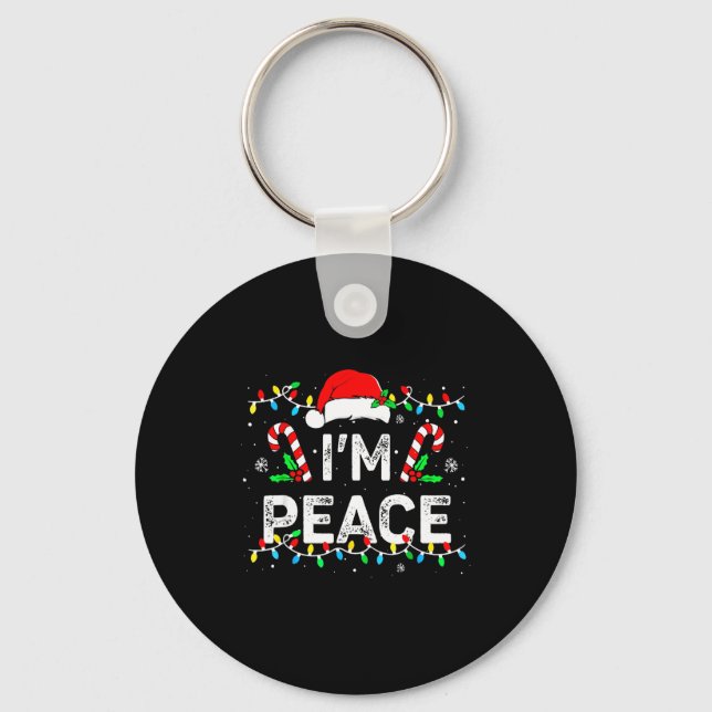 I Come In Peace I'm Peace Matching Ugly Christmas  Keychain (Front)