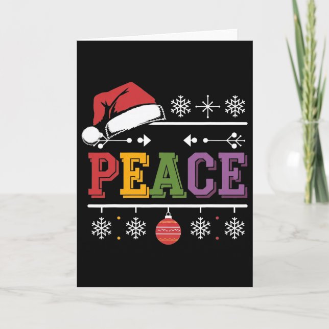 I Come In Peace - I'm Peace Xmas Matching Couples  Card (Front)