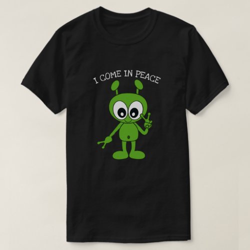 I Come In Peace Space Alien Peace Sign Mens T_Shirt
