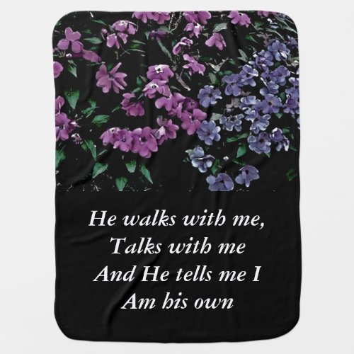 I Come to the Garden Alone Floral Baby Blanket