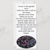I come to the garden alone floral bookmark (Back)