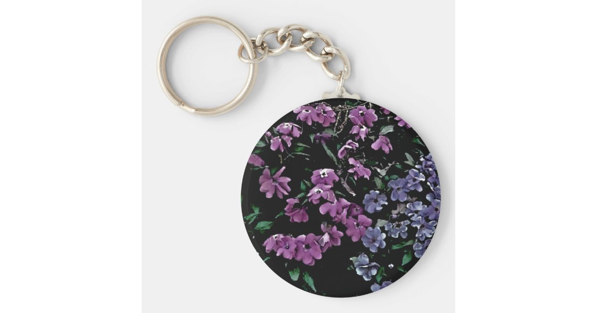 I Come To The Garden Alone Floral Keychain Zazzle Com