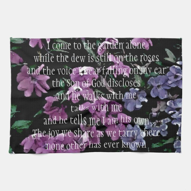 I Come to the Garden Alone Floral Towel (Horizontal)