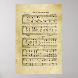 I Come To The Garden Alone Gospel Sheet Music Poster
