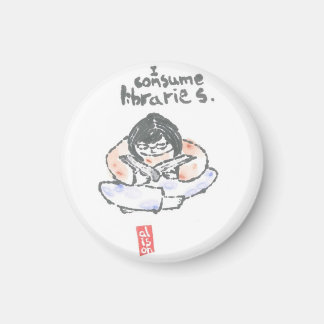 "I consume libraries" magnet