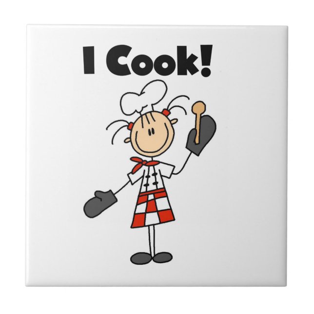 I Cook - Female Chef Tile (Front)
