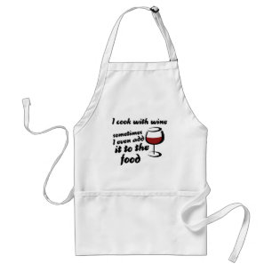 I cook with wine adult apron