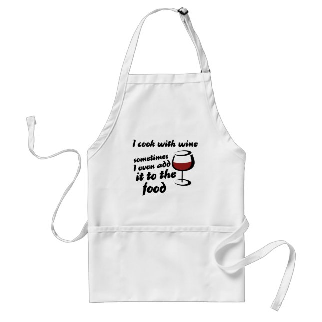 I cook with wine adult apron (Front)