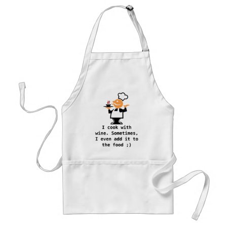 I Cook With Wine Adult Apron