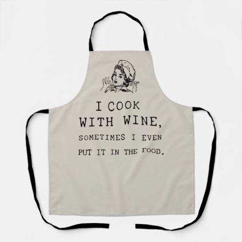 I Cook With Wine Apron