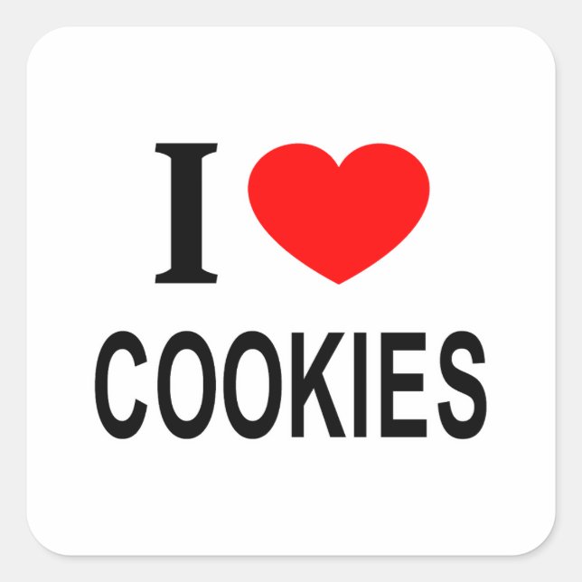 I ❤️ COOKIES I LOVE COOKIES I HEART COOKIES SQUARE STICKER (Front)