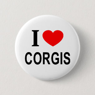 I ❤️ CORGIS I LOVE CORGIS I HEART CORGIS BUTTON