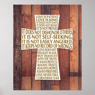 I Corinthians 13:4-8 Bible Verse Love is Patient Poster