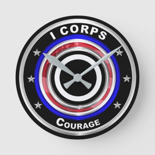 I Corps Americas Corps Keepsake Round Clock