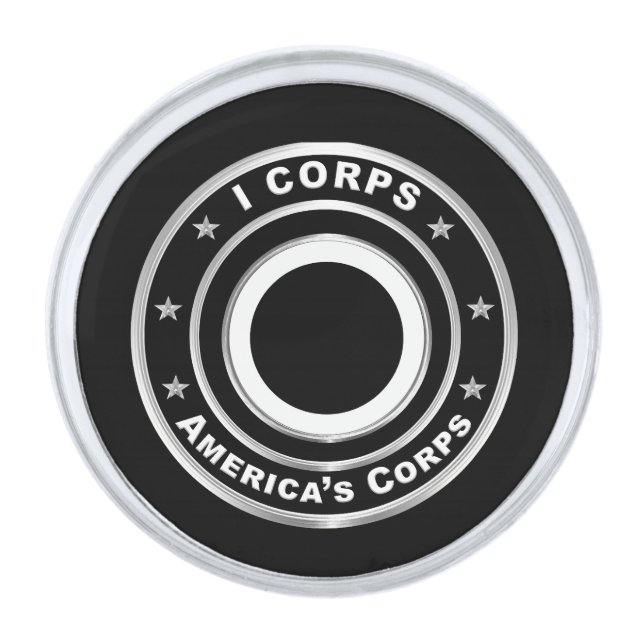 I Corps  Silver Finish Lapel Pin (Front)