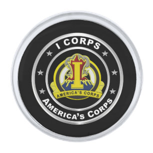 I Corps  Silver Finish Lapel Pin
