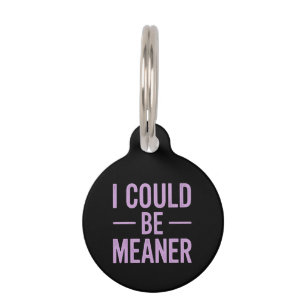 "I Could Be Meaner" Vintage Retro Meme Pet ID Tag
