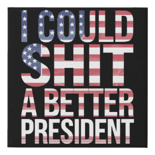 I Could Shirt A Better President Anti Trump Faux Canvas Print